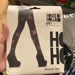House of Holland for Pretty Polly Reverse Star Tights NWT